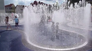 Children enjoy Floor Fountain