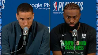 Malcolm Brogdon & Jaylen Brown Talk Game 2 Win vs 76ers, Postgame Interview