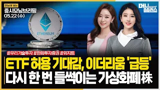 ETF 허용 기대감, 이더리움 '급등'ㅣ다시 한 번 들썩이는 가상화폐주ㅣ#이더리움 #가상화폐 #이더리움현물ETF #우리기술투자 주목!ㅣ[#모닝브리핑]ㅣ한국경제TVㅣ머니플러스