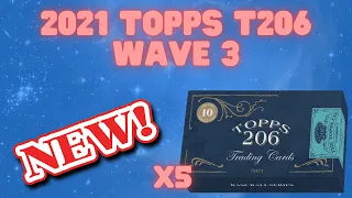 RARE HIT! 2021 TOPPS T206 WAVE 3 OPENING! 5 BOXES! TOPPS ONLINE EXCLUSIVE!