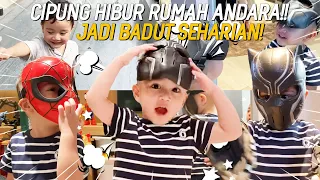 NCUS RINI NGAKAK SAMPE KELUAR AIR MATA!!SEHARIAN CIPUNG ASIK JADI BADUT SUPER HERO..