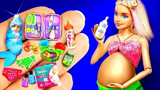 46 DIY Ideas for PREGNANT BARBIE and MOMs / How to make baby dolls bottle, pacifier, stroller, crib