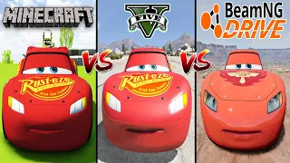 Minecraft Lightning McQueen VS GTA 5 Lightning McQueen VS BeamNG Drive McQueen - WHO IS BEST?