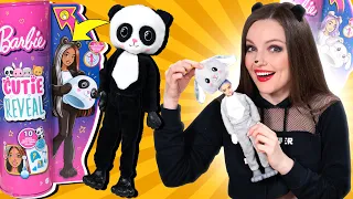 Barbie ЩЕНОК и ПАНДА🐼 Barbie Cutie Reveal в плюшевых костюмах: обзор и распаковка