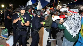 WATCH: Police confront UCLA protesters a