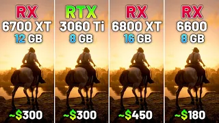 RX 6700 XT vs RTX 3060 Ti vs RX 6800 XT vs RX 6600 - Test in 20 Games in 2024