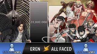 EREN VS ALL HE FACED POWER LEVELS 🔥 (Attack on Titan Power Levels)