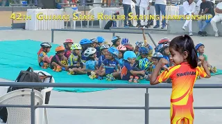 Age group 5 to 7 girls quad skate race at 42th Gujarat state roller skating championship