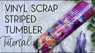 VINYL SCRAP STRIPED TUMBLER TUTORIAL FT. TECKWRAPCRAFT VINYL