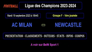 AC MILAN - NEWCASTLE : 1ère journée groupe F - Ligue des champions 2023-2024 - 19/09/2023