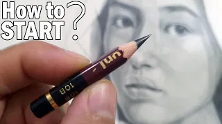 How to START Your Drawing? Shading & Sketching Pencil Portrait TUTORIAL