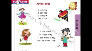 Action Song | I can skip I can hop 1st Std English Poem with Lyrics | Nursery Rhymes | English 👍