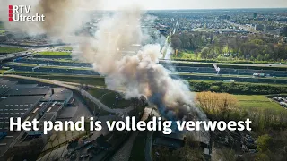 Uitslaande brand in Utrecht na uren onder controle, pand volledig verwoest | RTV Utrecht