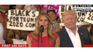 Melania Trump Debuts Lighter Hair, Leads Crowd in Prayer at Donald Trump's Florida Rally