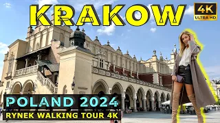 Krakow Poland - Old Town Market Square - Rynek 4K Summer Walking Tour 2023