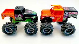 GRAVE DIGGER vs EL TORO LOCO | MONSTER JAM | K'NEX | MONSTER TRUCKS | HOT WHEELS