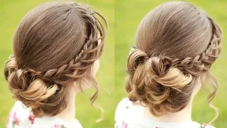 DIY Braided Updo with Curls | Updo Hairstyles | Braidsandstyles12