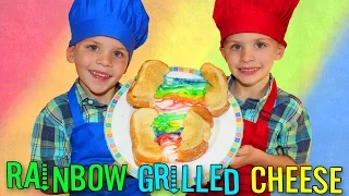 Kid Size Cooking:  Rainbow Grilled Cheese Sandwich