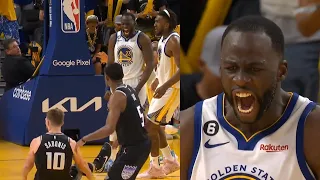 Draymond Green taunts Domantas Sabonis after blocking his shot in the clutch