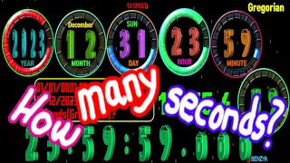 01/01/0001 00:00:00~31/12/2023 23:59:59 how many seconds(Gregorian)?