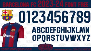 FC Barcelona 2024 Football Font Free Download by Sports Designss | Football 2024 Font Free Download