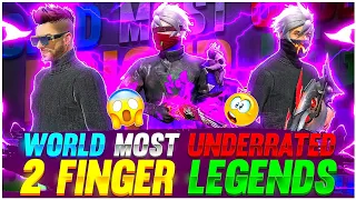 World's top 3 fastest player in 2 finger claw || Best 2 finger controls and settings || free fire