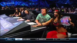 3/19/15: SmackDown Paige vs. Brie Bella w/ AJ & Nikki on commentary