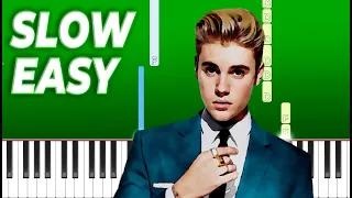 Justin Bieber - Ghost (Slow Easy Piano Tutorial)