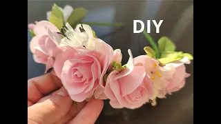 Нежный ободок из фоамирана своими руками DIY foamiran flowers