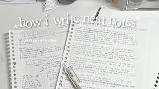 how i write neat, pretty, and fast notes (with a pencil version as well)