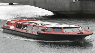 The ‘Spirit of Docklands’ Boat on the River Liffey in Dublin, Ireland