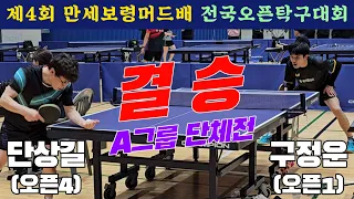 4k60p [결승] 단상길(오픈4) vs 구정운(오픈1) | 제4회 만세보령머드배 전국오픈탁구대회 단체전