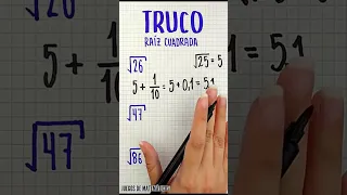 TRUCO para RESOLVER RAÍZ CUADRADA en SEGUNDOS facil ✅ El mejor Truco para raíz cuadrada ✅