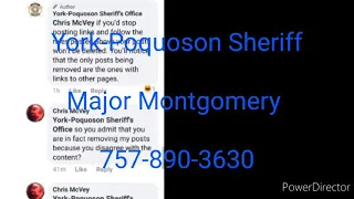 York-Poquoson Sheriff: Major Montgomery 1st Amendment Violation On Facebook Return Phone Call