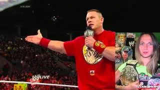 WWE Raw 8/11/14 John Cena Responds to BROCK LESNAR Live Commentary