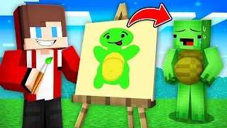 JJ Use DRAWING MOD for PREGNANT PRANK on Mikey in Minecraft! - Maizen