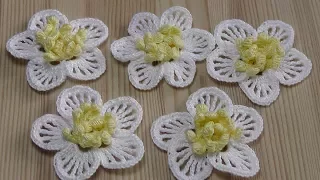 Вязаный цветок крючком - урок вязания крючком  Crochet flower  Tutorial