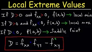 Local Extrema, Critical Points, & Saddle Points of Multivariable Functions - Calculus 3