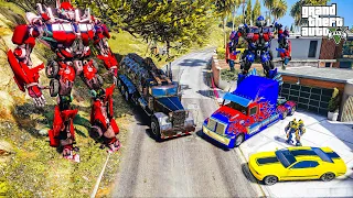 Franklin and Avengers Collecting TRANSFORMERS CARS in GTA 5! GTAV AVENGERS