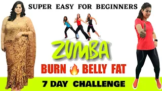 Bye Bye Belly Fat 🔥 7 Mins Easy Zumba Dance Workout For Beginners at Home  | Zumba for Weight Loss