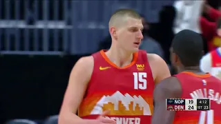 "Nikola Jokic spins past Hernangomez for reverse dunk"👀⚡️Pelicans vs Denver Nuggets.