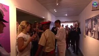 Victorious Novak Djokovic greets fans and famous faces