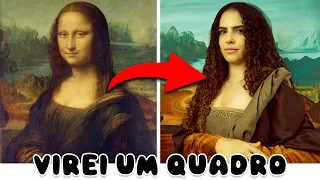 ME TRANSFORMEI EM OBRAS DE ARTE FAMOSAS: Monalisa, Frida Khalo e Mulher de Picasso! Paula Stephania