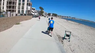 Exploring Pacific Beach's Bayside Walk in San Diego California - Rollerblading in San Diego