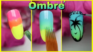 Efecto Ombre Uñas con palmeras paso a paso 2019| 💅🏻clase #5