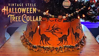 DIY Vintage Style Halloween Tree Collar - Halloween Crafts - Halloween Decor - Halloween Ideas