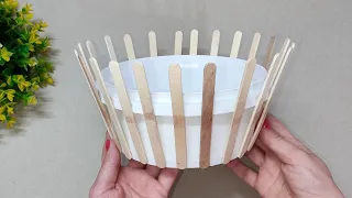 INCREDIBLE! How To Make Money With Wood Stick And Recycled container At Home , DIY Recycling Craft