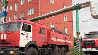 пожар на улице Гагарина в Прокопьевске.