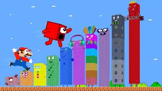 Mario & Numberblocks 1 vs the Giant Biggest Zombie Numberblocks Maze | Game Animation