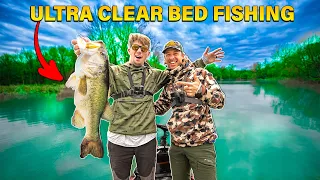 CREEK FISHING for BIG Clear Water BASS! ( BEDDING FISH )